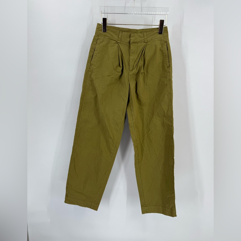 Free people olive green pleated pants size 0